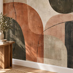 Terracotta Abstract: installed wall detail wallpaper mockup