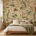 Snail Mushroom: bedroom wallpaper mockup