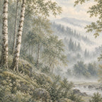 Misty Sage Forest: design detail artwork close up