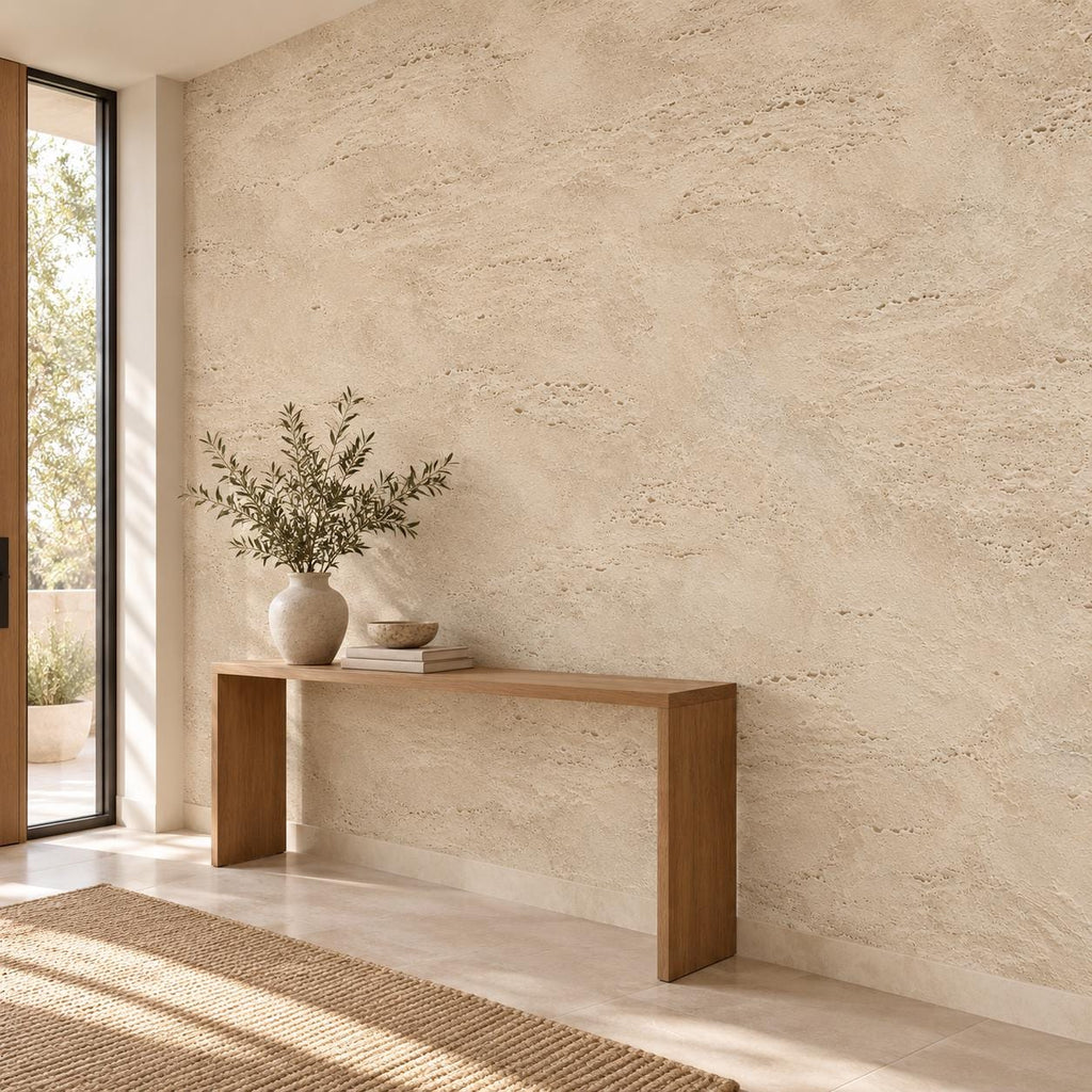 Travertine: entryway wallpaper mockup