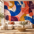 Colorful Abstract: cover living room wallpaper mockup