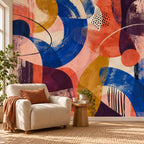 Colorful Abstract: reading nook wallpaper mockup